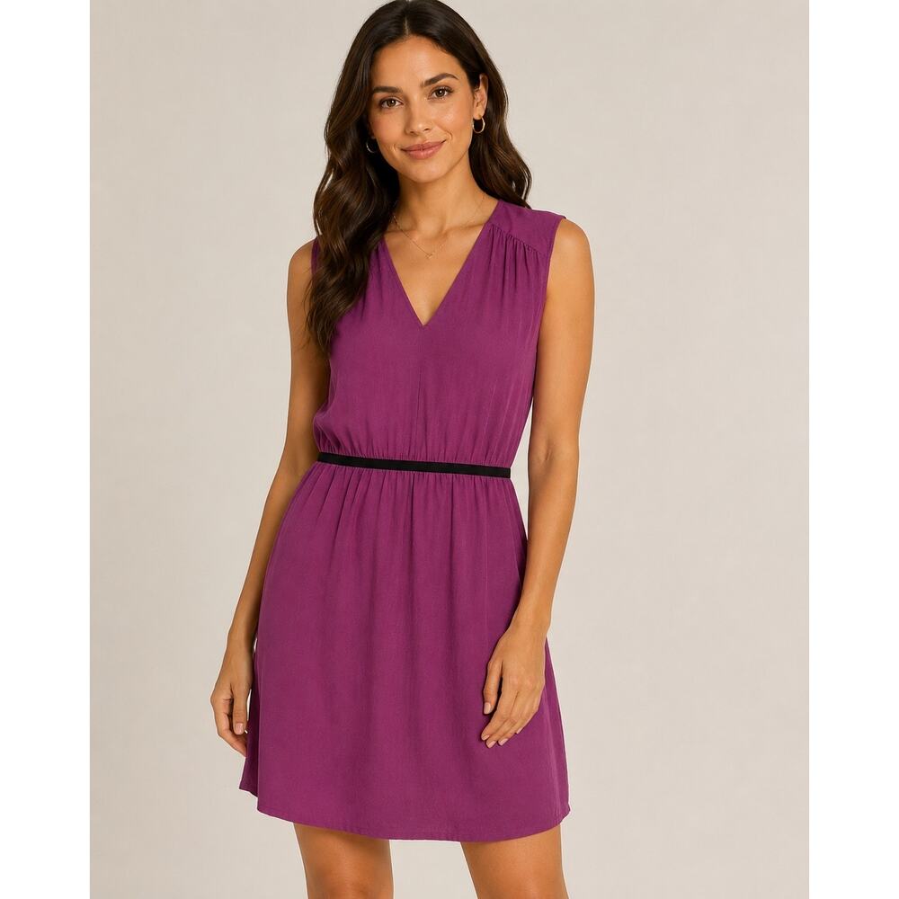 NWT Ann Taylor LOFT Magenta Sleeveless V-Neck Dress Size 12 | 
 Cocktail Dress